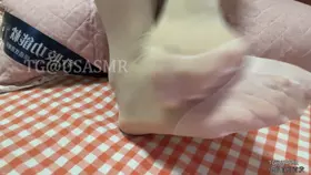 琉璃瓦丝足有宝子要求的白色丝绸-ASMRPU